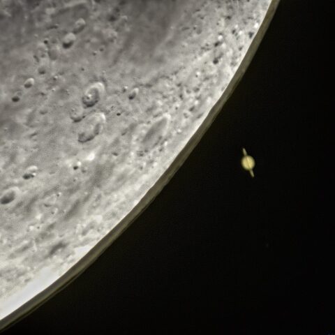 長崎　月と土星の接近