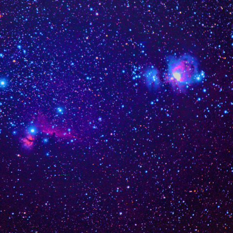 70mmレンズで撮影したオリオン座大星雲