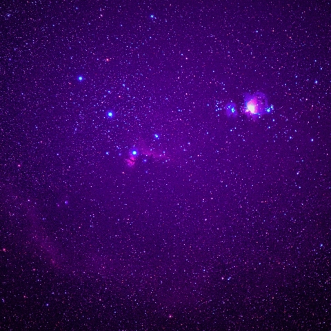 70mmレンズで撮影したオリオン座大星雲