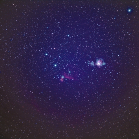 70mmレンズで撮影したオリオン座大星雲