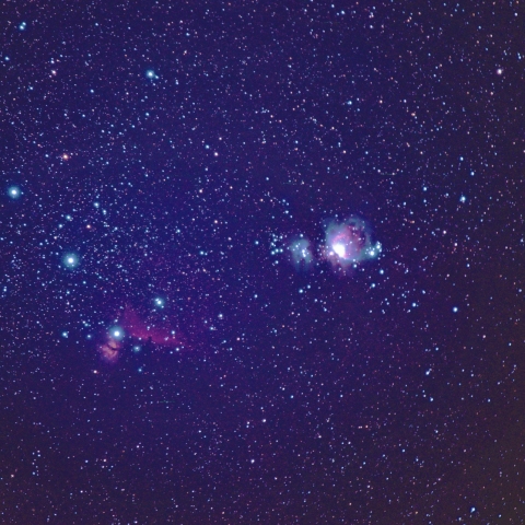 70mmレンズで撮影したオリオン座大星雲