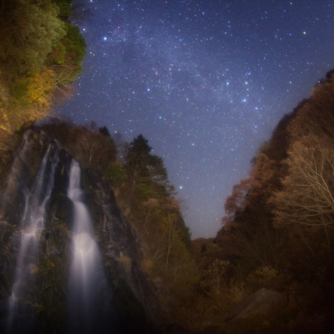 不動滝のカシオペア銀河