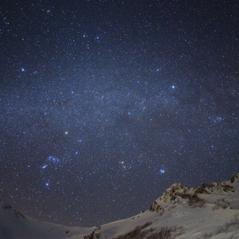 中央アルプスの冬銀河