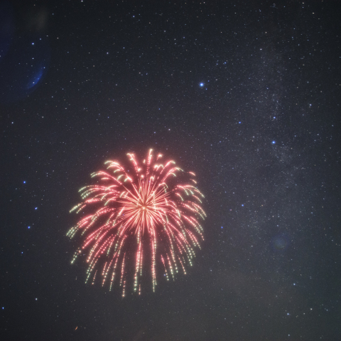 天の川の女神湖花火
