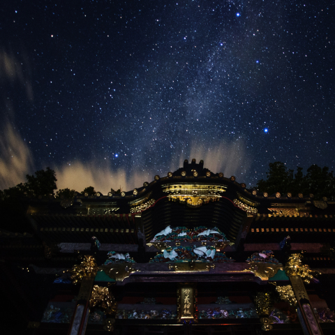 天の川の妙義神社(ご当地星景写真)