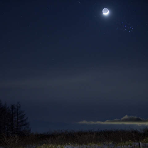 月プレアデス接近の霧ケ峰