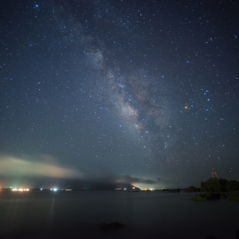 高須海岸の鳥居銀河(鹿児島県鹿屋市）