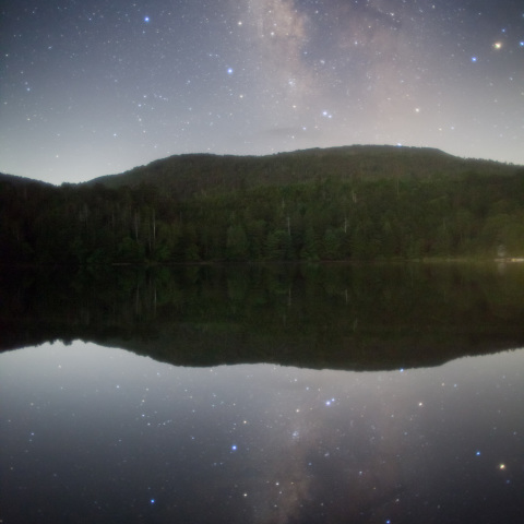 水鏡白駒池の銀河