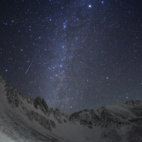 流星の千畳敷カール樹氷