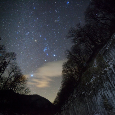 冬銀河の白川氷柱群