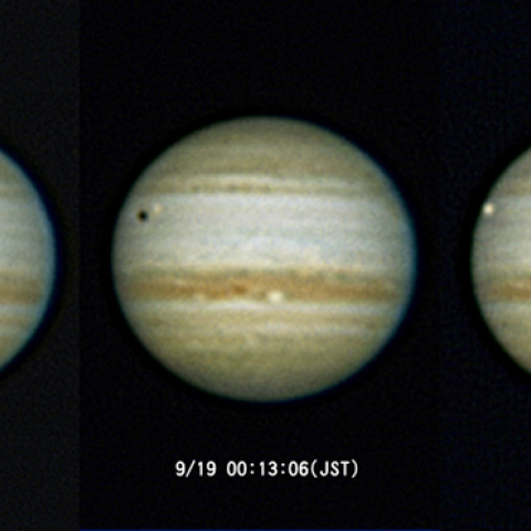 衛星エウロパと影