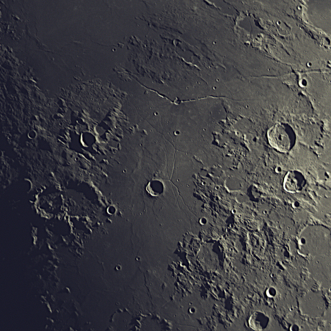 ヒギヌス谷・月面V付近