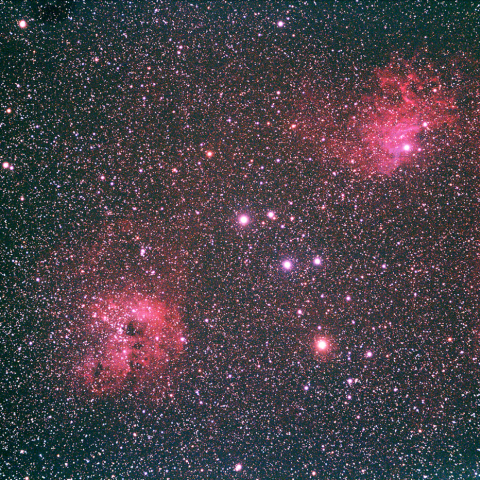 IC405（勾玉星雲）とIC410