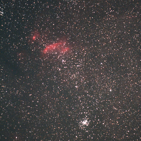 さそり座H12付近の散光星雲と散開星団