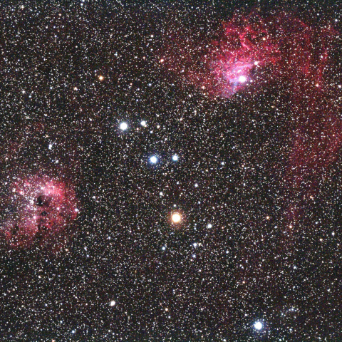IC405（勾玉星雲）とIC410