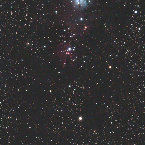 いっかくじゅう座のS星付近の反射星雲とコーン星雲