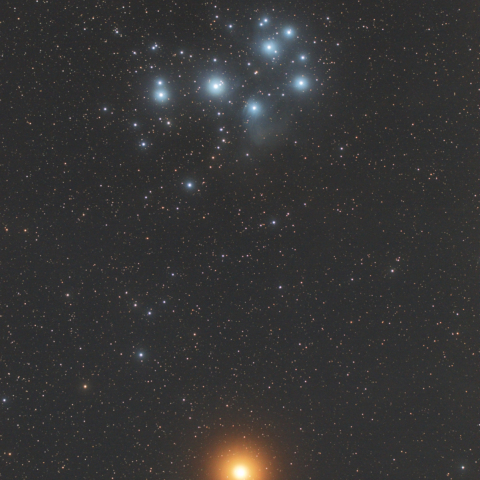 火星とプレアデスの接近（2021/3/3）