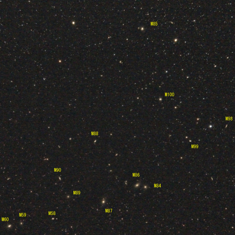 おとめ座銀河団の中のM天体