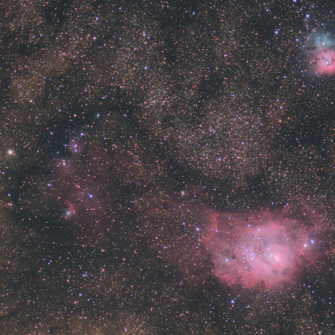 M8(干潟星雲) M20(三裂星雲) NGC6559(猫の手星雲)