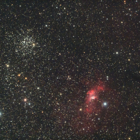 M52, バブル星雲, カシオペア座新星