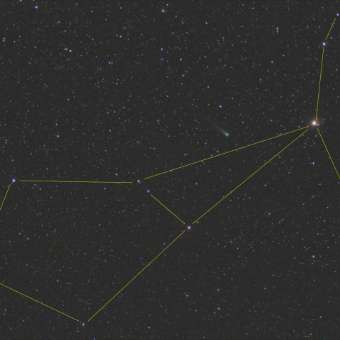 うしかい座を行くレナード彗星（2021年12月6日）