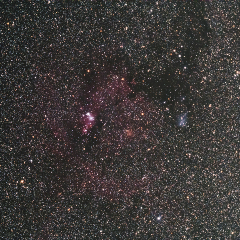 クリスマスツリー星雲 カタツムリ星雲 付近