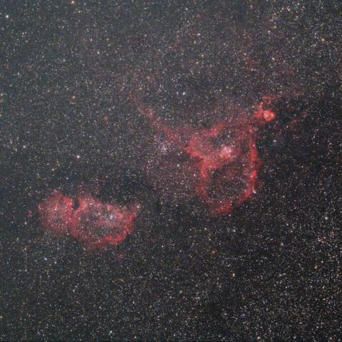 ハート・ソウル星雲（IC1805・IC1848)