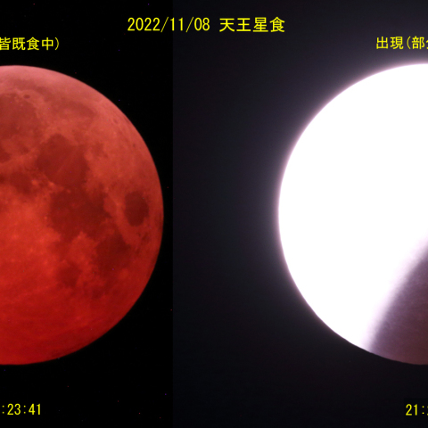 皆既食中の天王星食　2022/11/08