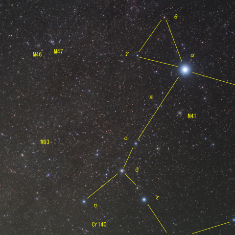 おおいぬ座と周辺