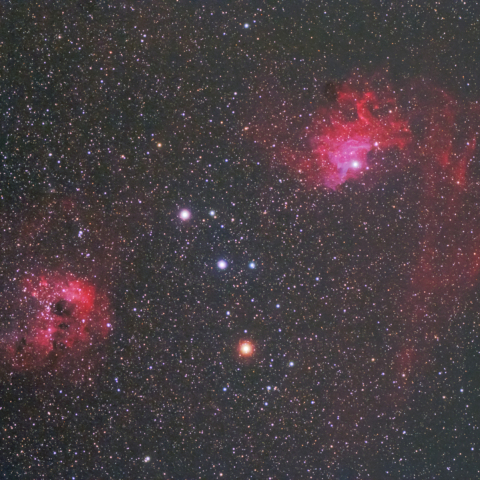 勾玉星雲(IC405)・髑髏星雲（IC410）
