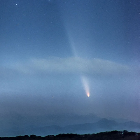 最接近中の紫金山・アトラス彗星＠狭山湖