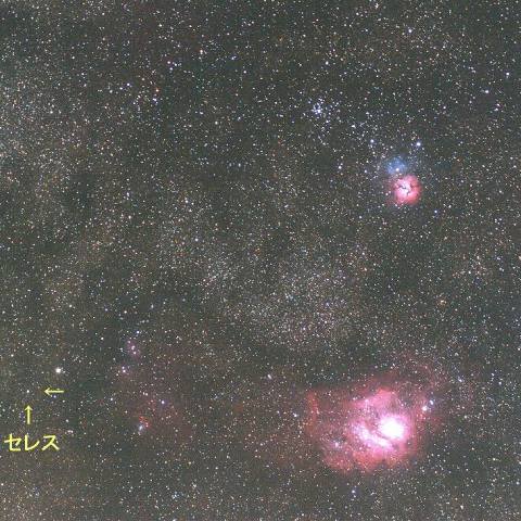 M８星雲に接近中の準惑星セレス