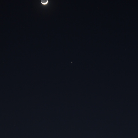 金星と木星と三日月