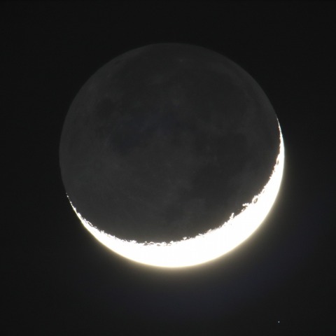 月齢3.3　地球照　230423