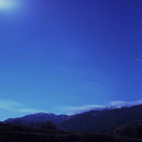 南アルプス星景
