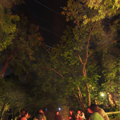 焚き火を囲んで