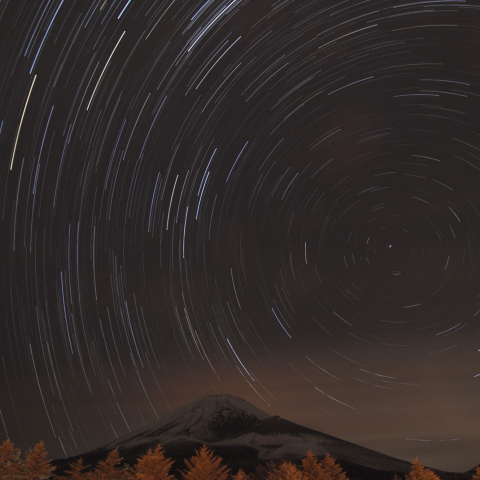 富士山と北天日周運動
