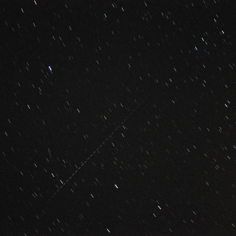 明るく写った 海洋観測衛星1号-b「もも1号b 」（MOS-1b）