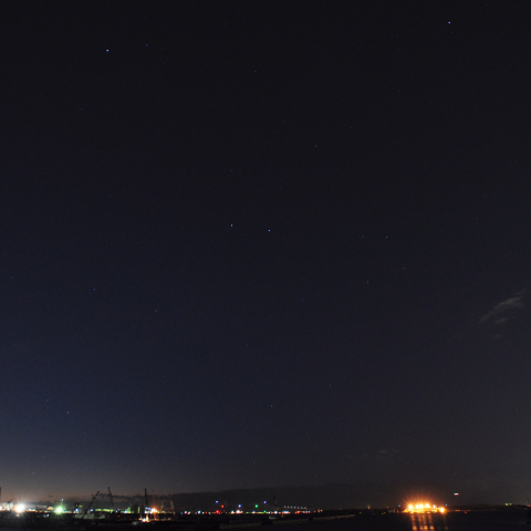 明け方の惑星たち（火星、土星、水星）