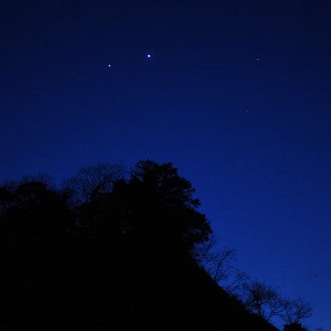 薄明に現れた木星と金星～最接近～