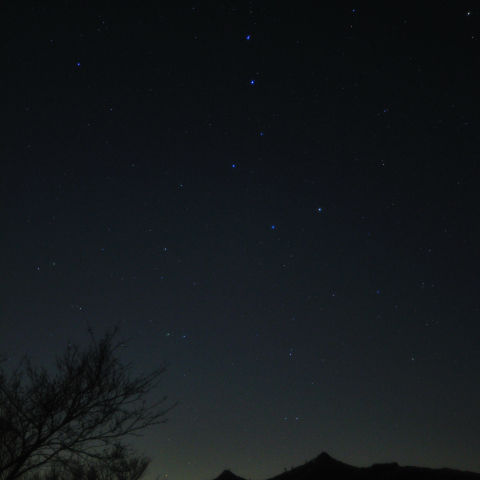 北斗七星と筑波山と