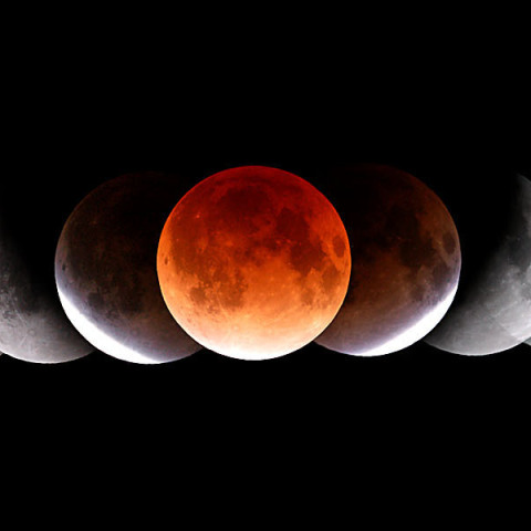 皆既月食　約5時間半の経過