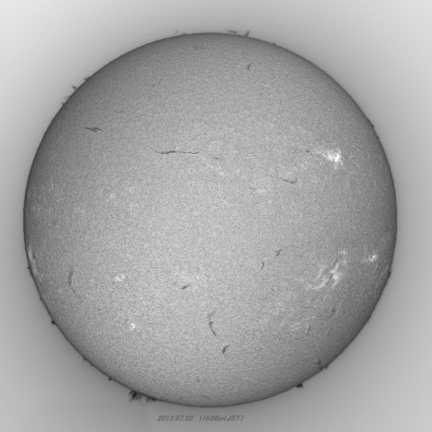 7月2日の太陽（Hα光）