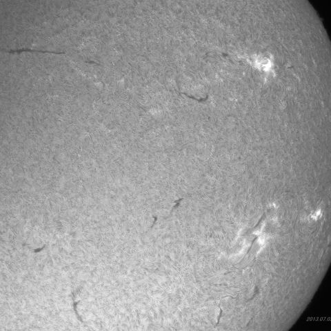 7月2日の太陽（FC100Hα光）