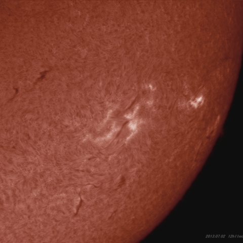 7月2日の太陽（Hα拡大）