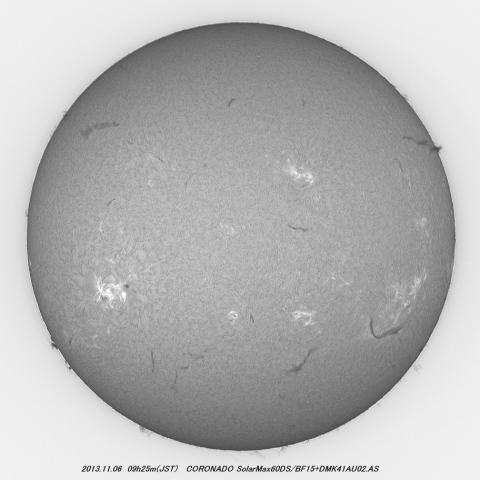 11月6日のHα光で見た太陽