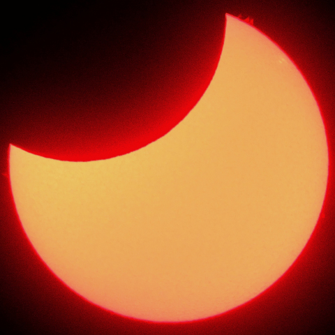 Hαで観た部分日食