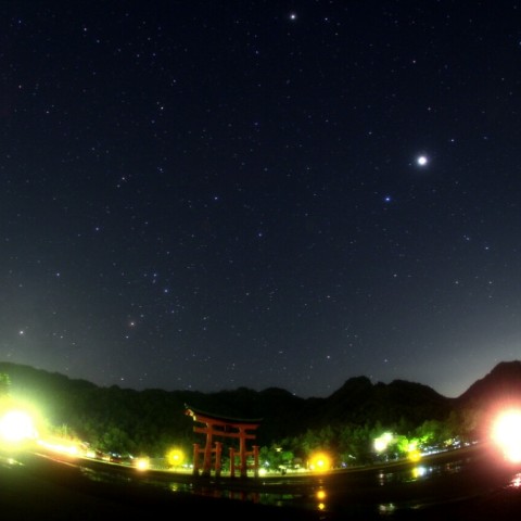 日本三景宮島の大鳥居とさそり座2/5