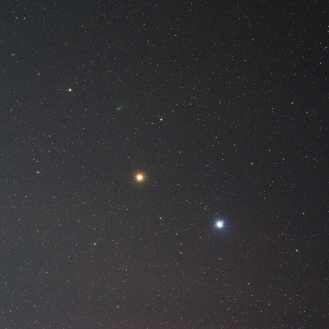 火星、レグルス、アイソン彗星(C/2012 S1)