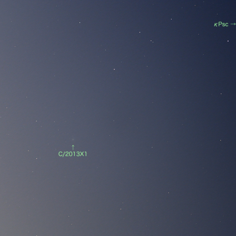 明け方に見えてきたパンスターズ彗星（C/2013X1）